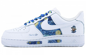 Nike Air Force 1 SDS Starry Sky Low Top Skateboard Shoes Women's White Blue