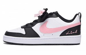 Nike Court Borough Chestnut Slip-Resistant Coverage Low-Top Skateboard Shoes GS Black Pink 1 2502078