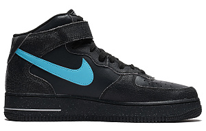 Nike Air Force 1 Mid-Top Skateboard Shoes Men's Black Blue 1 2504422