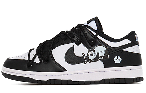 Nike Dunk Low Anti-Slip Wear-Resistant Low-Top Skateboard Shoes GS Black White