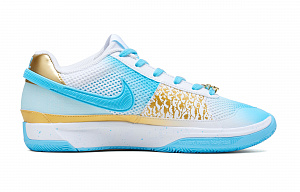 Nike Ja 1 Morant 1st Generation Anti-Slip Wear-Resistant Low-Top Basketball Shoes Men's White Blue And Gold 1 2506873