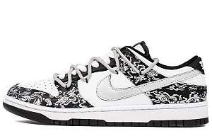 Nike Dunk Anti-Slip Wear-Resistant Low-Top Skateboard Shoes Men's Black White Silver