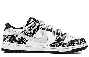Nike Dunk Anti-Slip Wear-Resistant Low-Top Skateboard Shoes Men's Black White Silver 1 2508544
