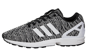 Adidas Originals ZX Flu Durable Breathable Low-Top Running Shoes Men's Black White