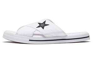 Converse One Star Slide Canvas White Slippers 'White Black' Women's