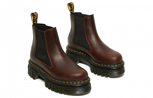 Dr. Martens Audrick Brando Leather Platform Chelsea Boots 'Brown' Women's 1 2509149