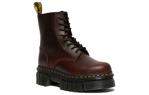 Dr. Martens Audrick Brando Leather Platform Lace Up Boots 'Brown' Women's 1 2509166