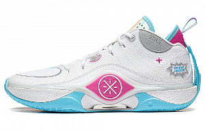 LiNing Wade Shadow 5 Cushioning Impact Resistant Rebound Low Top Basketball Shoes Men's Standard White/Rose Red