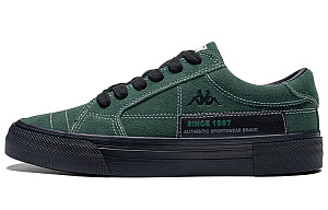Kappa Back to Back Slip Resistant Abrasion Resistant Low top Skateboard Shoes Unisex Black Green