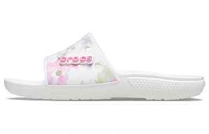 Crocs Classic Bleach Dye Slides 'White Pink'