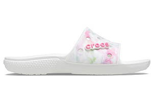 Crocs Classic Bleach Dye Slides 'White Pink' 1 2509804