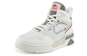 Kappa Wear-Resistant Slip-Resistant High-Top Skateboard Shoes Unisex White Gray 1 2509834