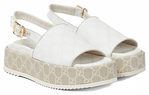 GUCCI Women's Platform Gg Sandal 'White Beige' Women's 1 2510028