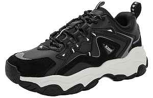 Kappa Cushioning Anti-Slip Wear-Resistant Impact-Resistant Low-Top Chunky Sneakers Unisex Black White 1 2510048