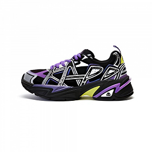 Kappa Anti-Slip Wear-Resistant Low-Top Casual Running Shoes Unisex Black Purple