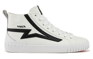 Kappa Anti-Slip And Wear-Resistant Height Increasing Coverage Mid-Top Skateboard Shoes Unisex White Black 1 2510949