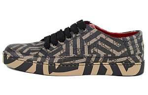 GUCCI GG Supreme Stylish Skateboarding Shoes Men's Black Brown Stripes