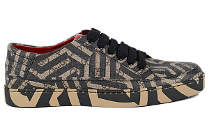 GUCCI GG Supreme Stylish Skateboarding Shoes Men's Black Brown Stripes 1 2511060