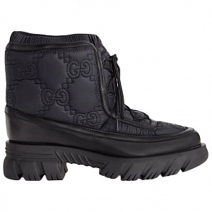 GUCCI Gg Lace Up Ankle Boot Black 1 2511235