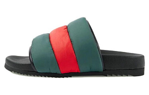 GUCCI Women's Padded Web Slide Sandal 'Green Red' Women's