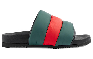 GUCCI Women's Padded Web Slide Sandal 'Green Red' Women's 1 2511348