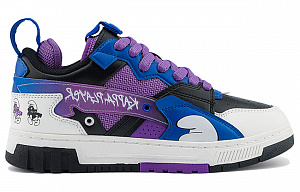 The Smurfs x Kappa Anti-Slip Wear-Resistant Low-Top Skateboard Shoes Unisex Purple Black Blue 1 2511550