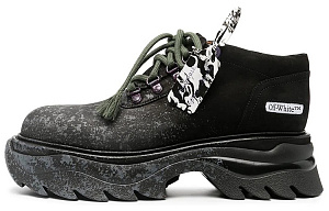 OFF WHITE Sculpted Platform Chuncky Sneakers Black Green