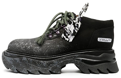 OFF WHITE Sculpted Platform Chuncky Sneakers Black Green