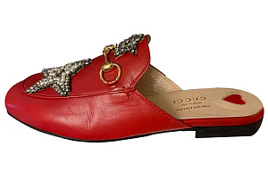 GUCCI Closed Toe Slippers Women's Red