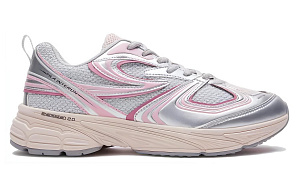 FILA Interrun Cushioning Wear-Resistant Low-Top Casual Running Shoes Unisex Silver Pink Korean Style 1 2513626