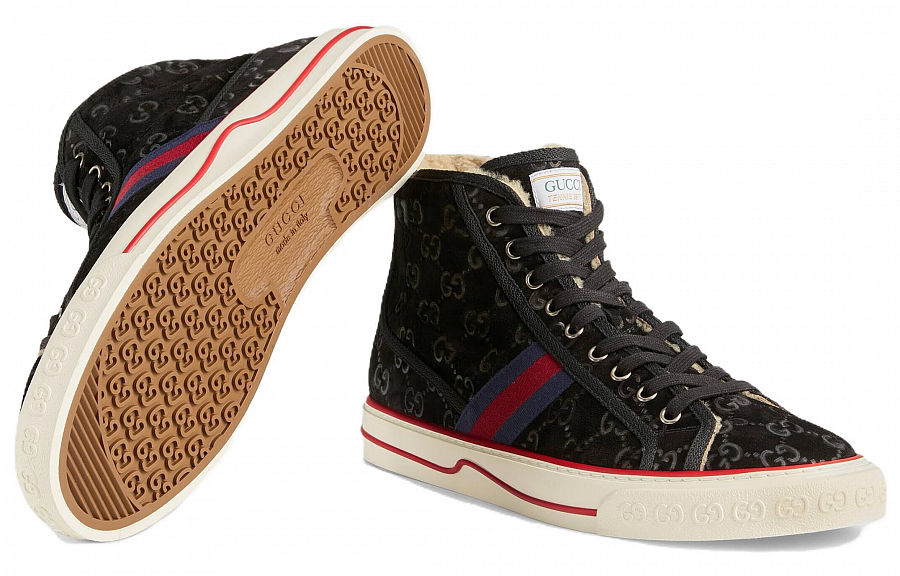 GUCCI Tennis 1977 Stylish Skateboarding Shoes Men's Black Red купить в интернет-магазине Yoocart с быстрой доставкой по России.