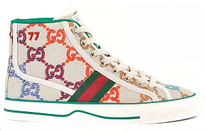 GUCCI Tennis 1977 High Top Stylish Skateboarding Shoes Women's Beige 1 2515939