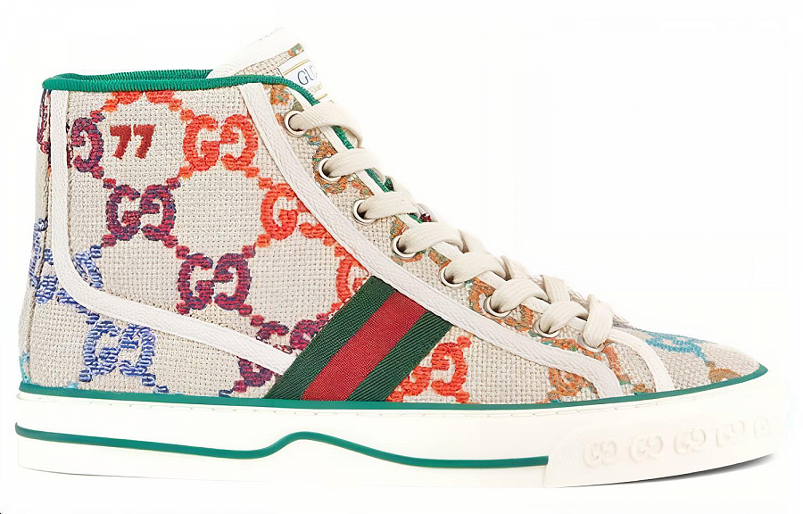 GUCCI Tennis 1977 High Top Stylish Skateboarding Shoes Women's Beige купить в интернет-магазине Yoocart с быстрой доставкой по России.