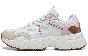 Kappa Anti-Slip And Wear-Resistant Lightweight Low-Top Chunky Sneakers Women's White Beige