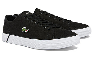 LACOSTE Gripshot Abrasion Resistant Low Top Skateboard Shoes Men's Black 1 2516280