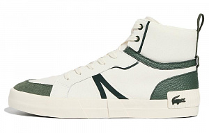 LACOSTE High-Top Skateboard Shoes Men's White Green