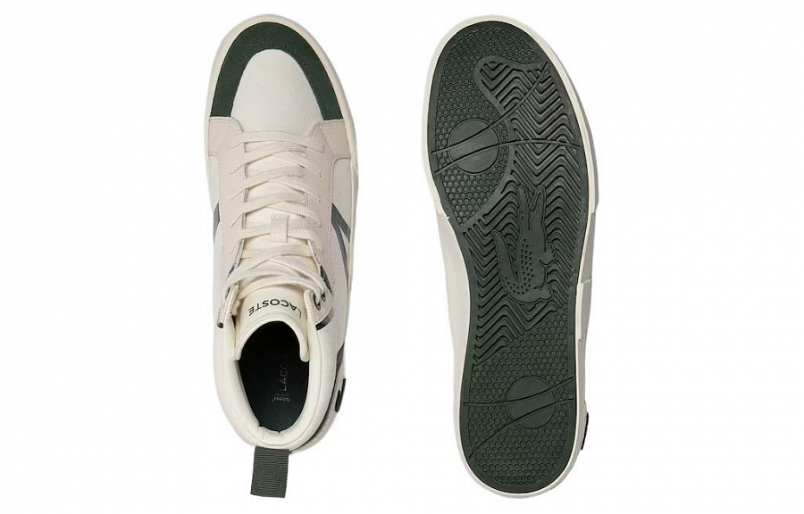 LACOSTE High-Top Skateboard Shoes Men's White Green купить в интернет-магазине Yoocart с быстрой доставкой по России.