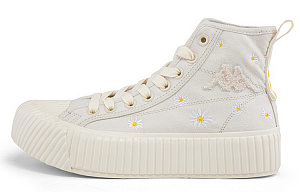 Kappa Label String Coverage Anti-Slip And Wear-Resistant High-Top Skateboard Shoes Women's Moon Gray