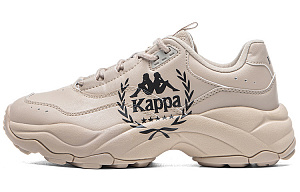 Kappa Anti-Slip Wear-Resistant Low-Top Chunky Sneakers Unisex Brown Black