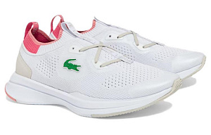 LACOSTE Wear-Resistant Slip-Resistant Low-Top Casual Shoes Women's White Pink 1 2521598