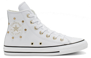 Converse Chuck Taylor All Star Studs High Top Leather Spot Rivet White Women's 1 2521819