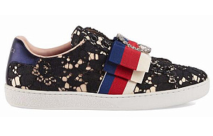 GUCCI ACE Low Top Stylish Skateboarding Shoes Women's Black 1 2522114