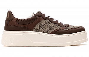 GUCCI Leather Gg Sneaker 'Light Brown' Women's 1 2522662