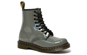 Dr. Martens 1460 Rainbow Patent Lace Up Boots 'Gunmetal' Women's 1 2523241