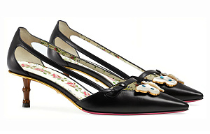 GUCCI Slim Heel High Heels Women's Black 1 2523447