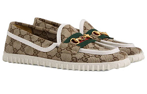 GUCCI Horsebit Flat Shoes Casual Shoes Women's Ebony 1 2523492