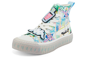 Kappa Sun Jiayi X Kappa Collaboration With Illustrator Wear-Resistant High-Top Canvas Shoes Unisex Blue 1 2523605