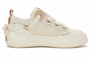 Champion Anti-Slip Wear-Resistant Low-Top Skateboard Shoes Women's Beige 1 2524010