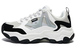 Kappa Cushioned Slip-Resistant Low-Top Chunky Sneakers Unisex Gray White Black