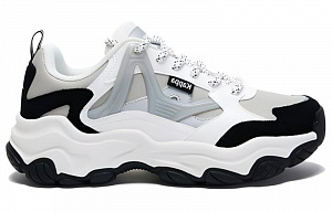 Kappa Cushioned Slip-Resistant Low-Top Chunky Sneakers Unisex Gray White Black 1 2524196